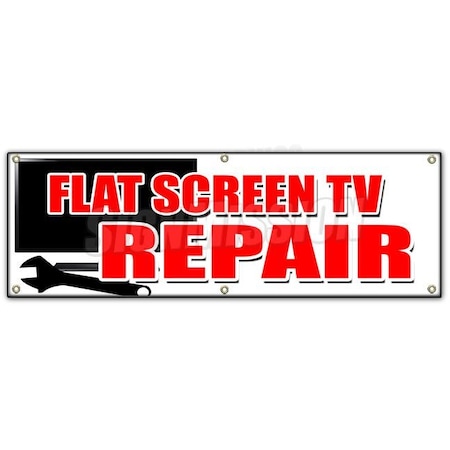 FLAT SCREEN TV REPAIR BANNER SIGN Service Plasma Lcd Fix Service Sales